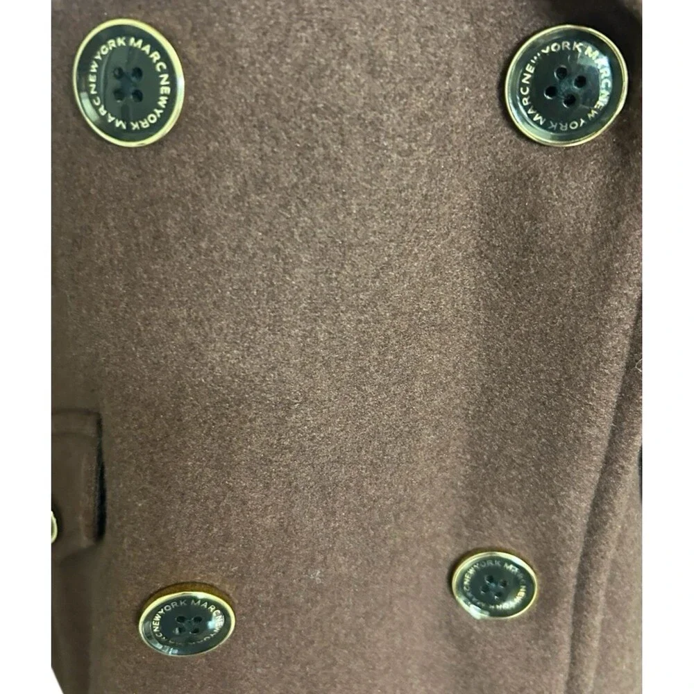 Marc New York Anthony Marc Womens Knit Brown Double Breasted Jacket Coat M - Picture 8 of 11